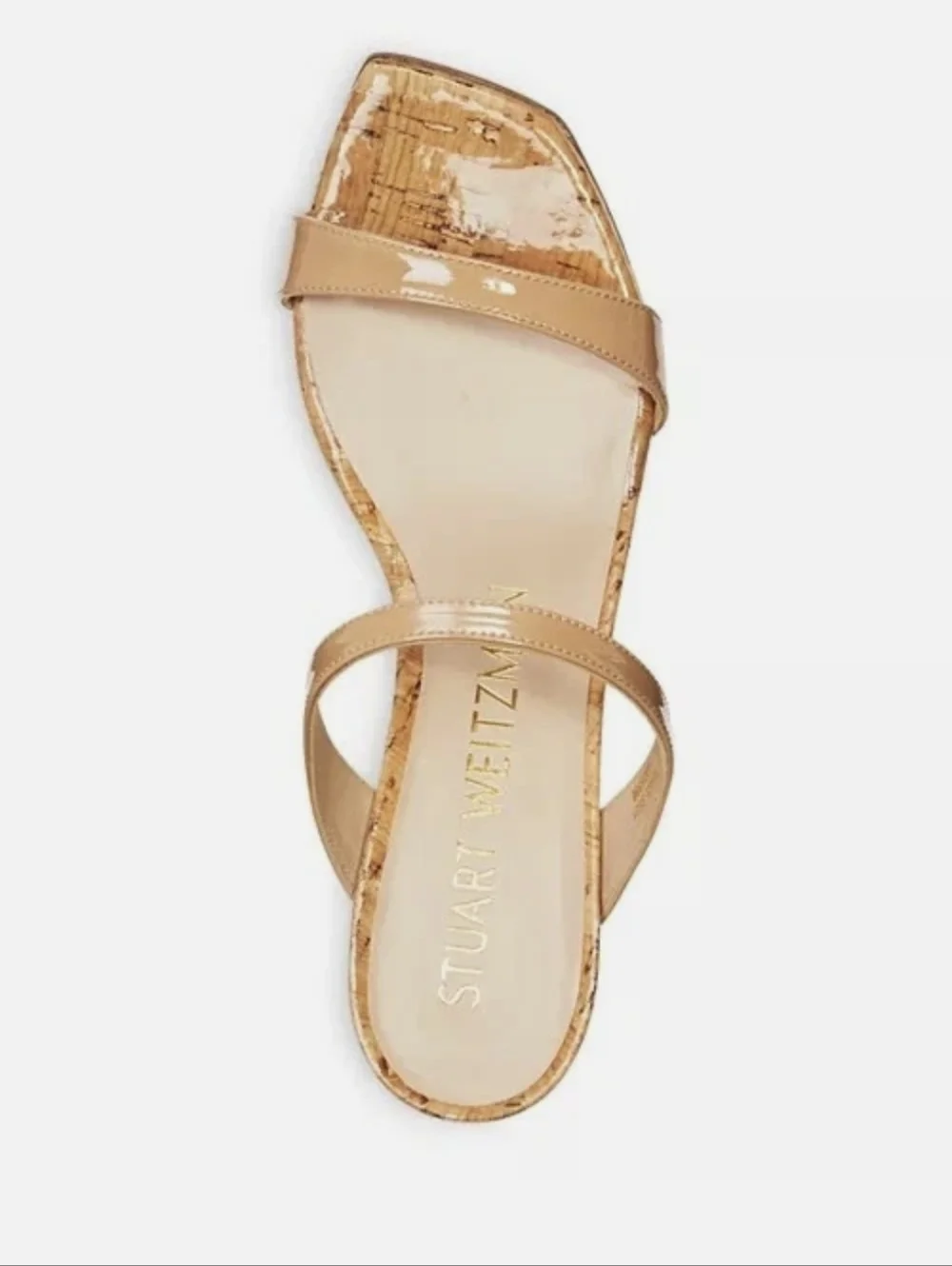 STUART WEITZMAN Womens Beige Cork Double Band Aleena Wedge Sandal 7 B MSRP $395
